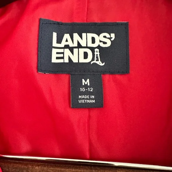 Lands' End Men’s Red Outdoor Warm Puffer Vest Quilted Packable, Size Medium - Picture 2 of 8